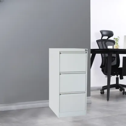 Modern Metal Vertical Filing Cabinet with Key Lock for Office Image - 13
