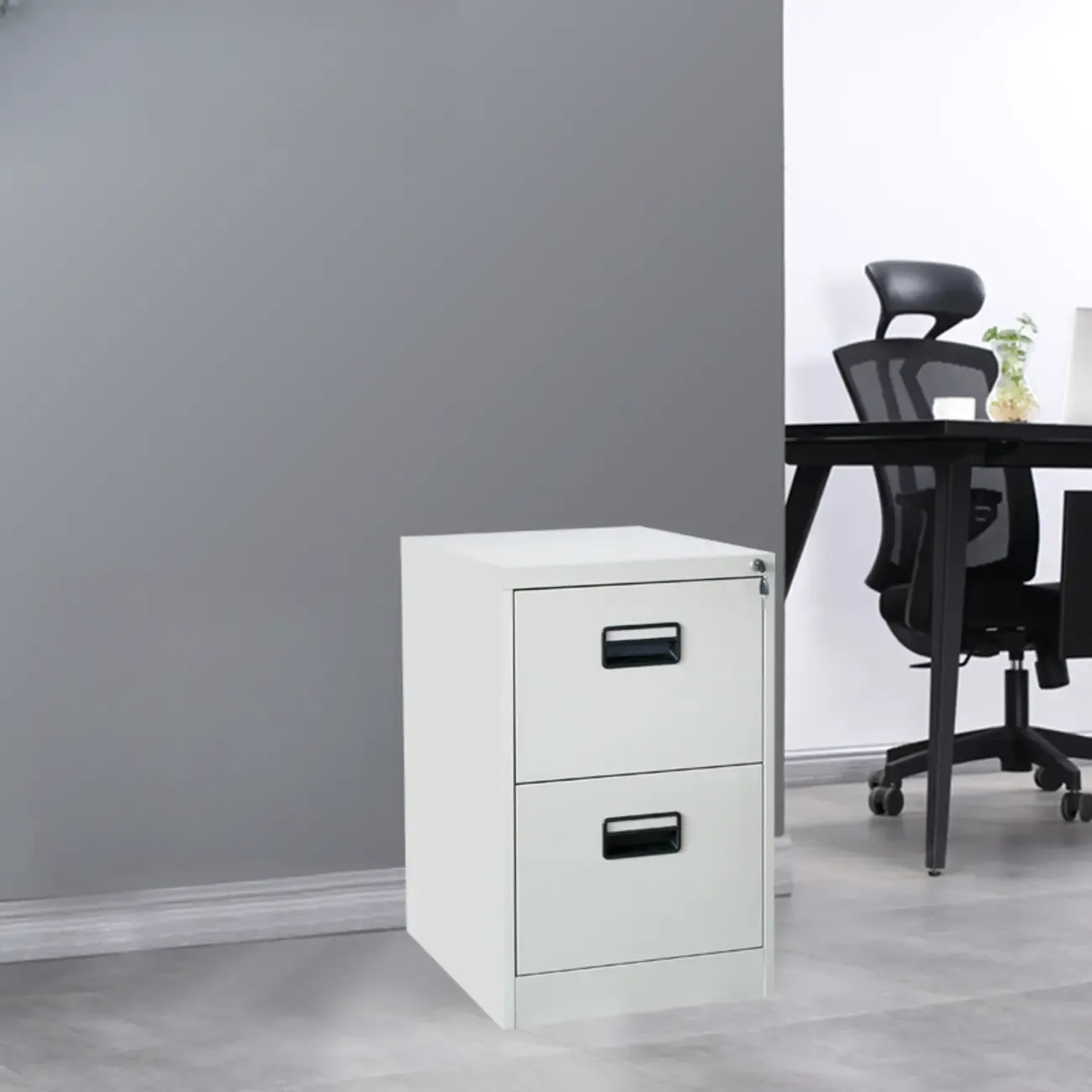 Modern Metal Vertical Filing Cabinet with Key Lock for Office Image - 14