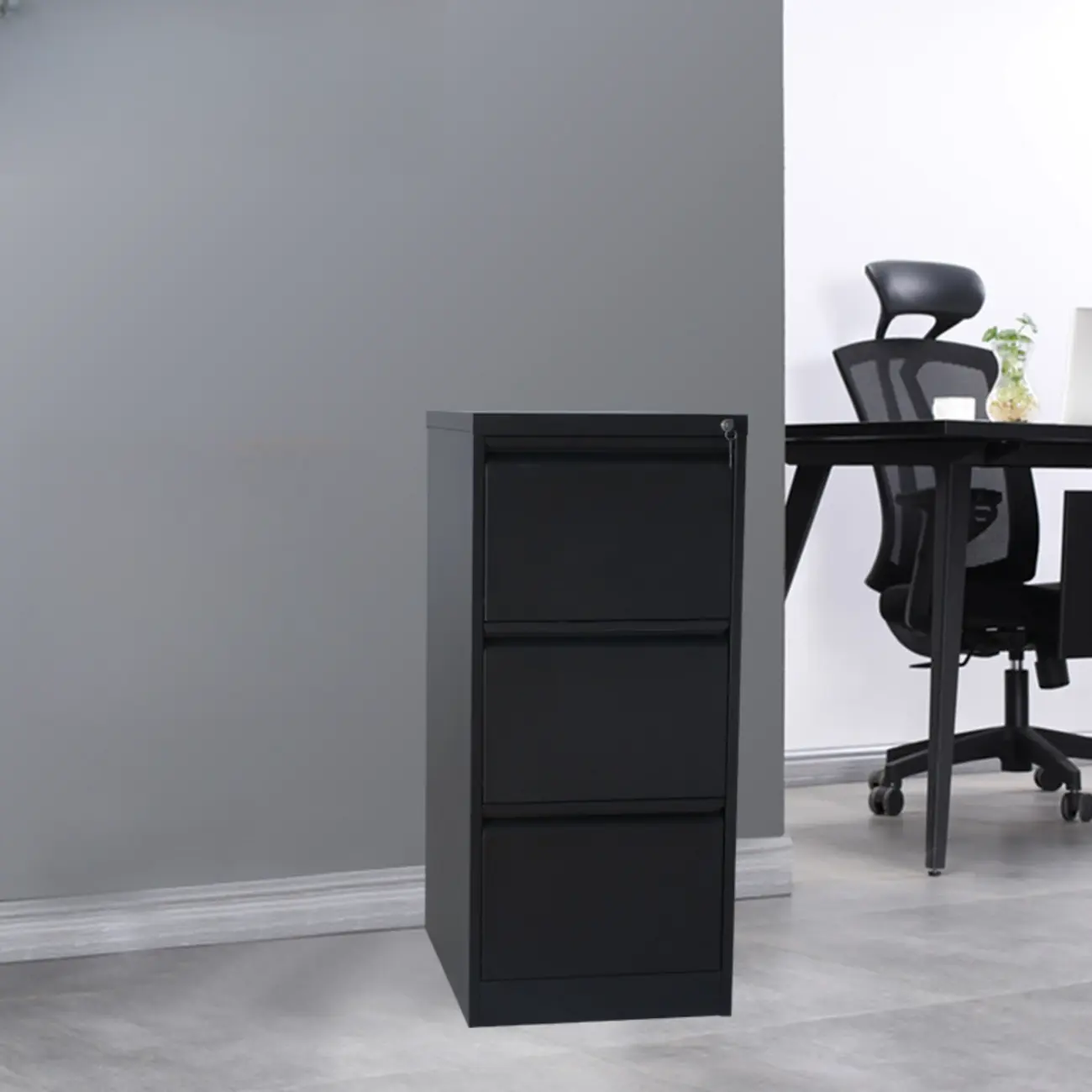 Modern Metal Vertical Filing Cabinet with Key Lock for Office Image - 16 | homeyfad