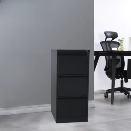 Modern Metal Vertical Filing Cabinet with Key Lock for Office Image - 16