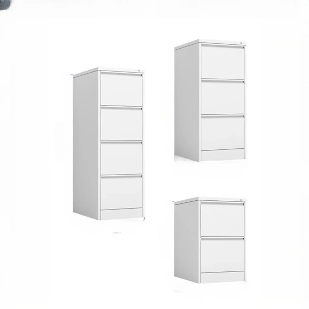 Modern Metal Vertical Filing Cabinet with Key Lock for Office Image - 21