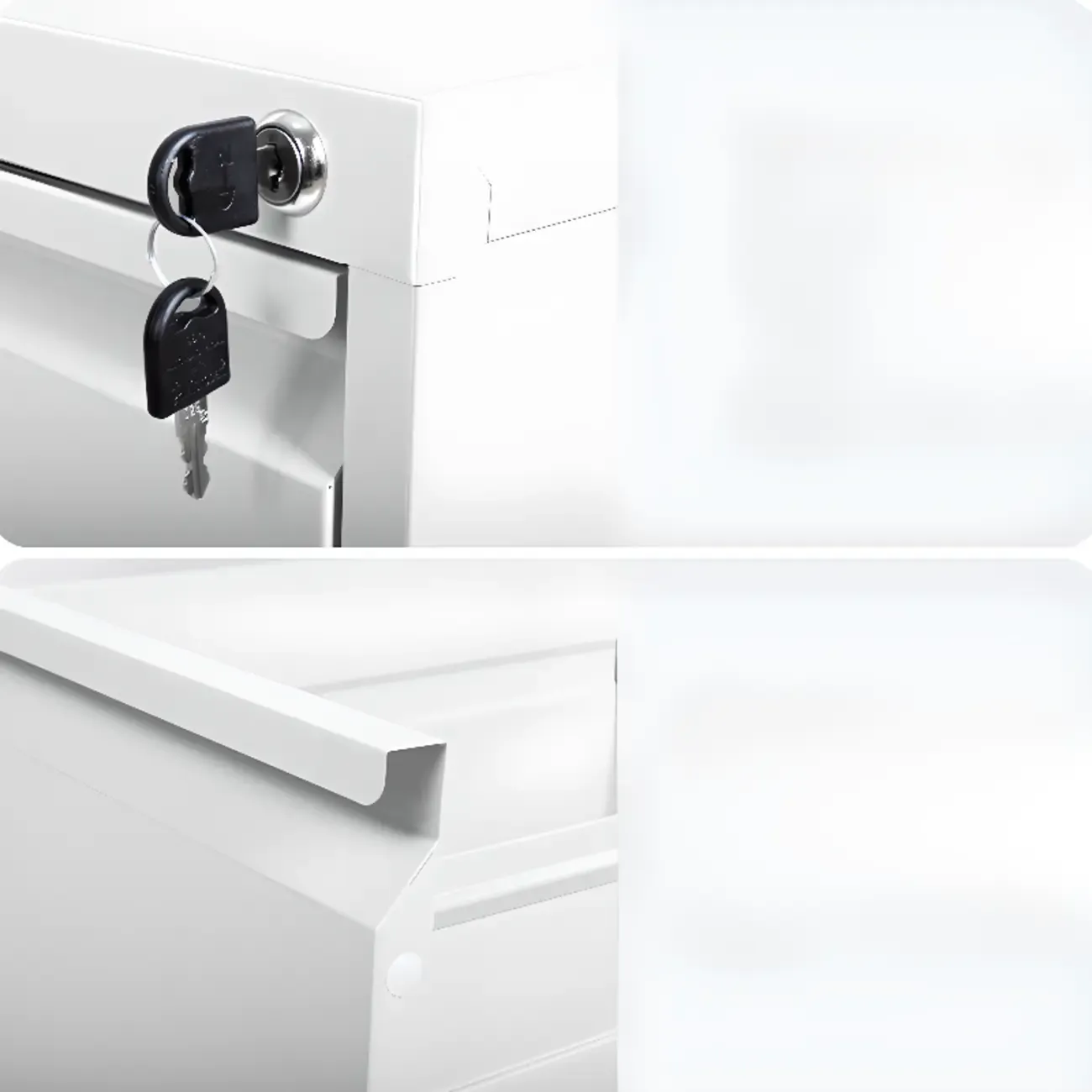 Modern Metal Vertical Filing Cabinet with Key Lock for Office Image - 22