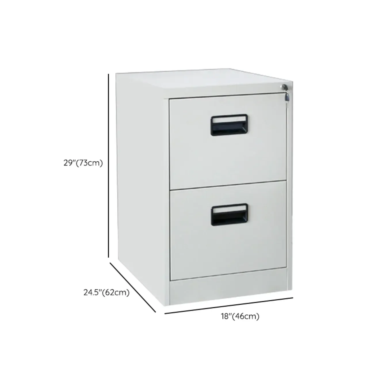 Modern Metal Vertical Filing Cabinet with Key Lock for Office #size
