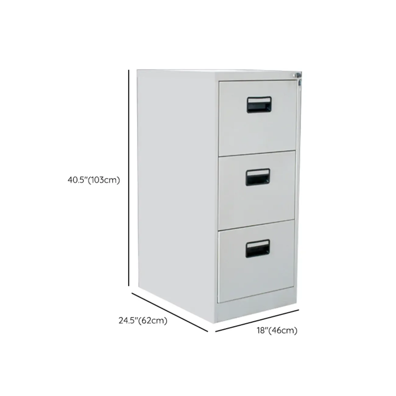 Modern Metal Vertical Filing Cabinet with Key Lock for Office Image - 25