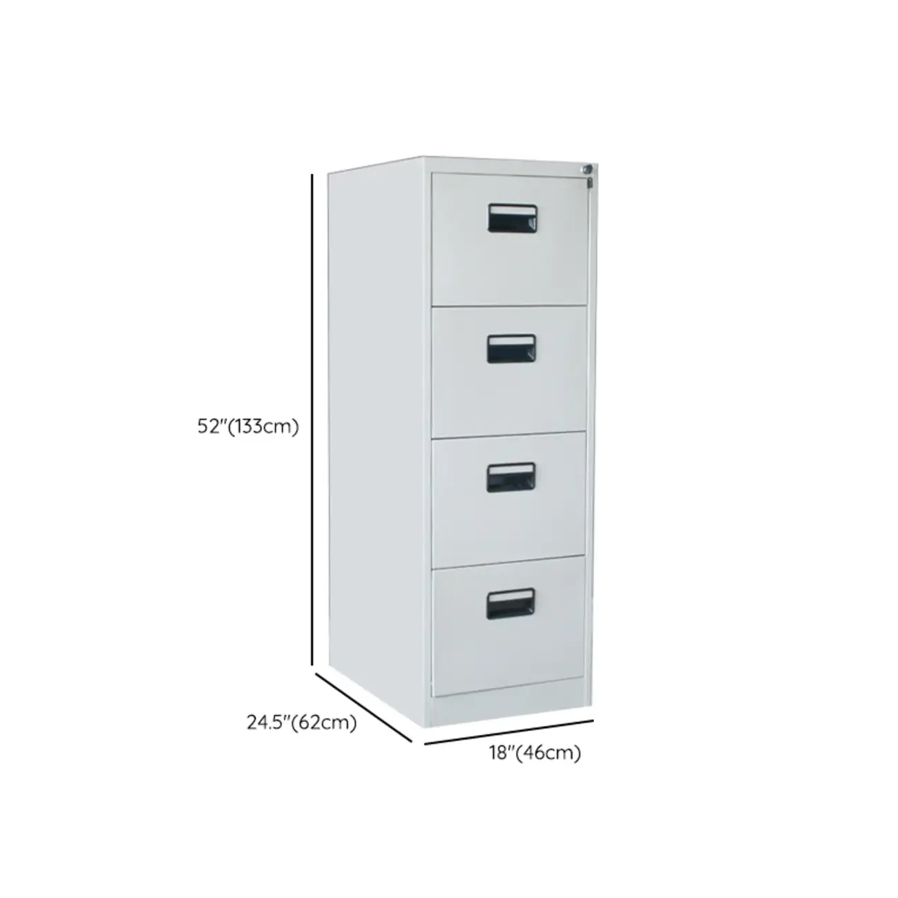 Modern Metal Vertical Filing Cabinet with Key Lock for Office Image - 26