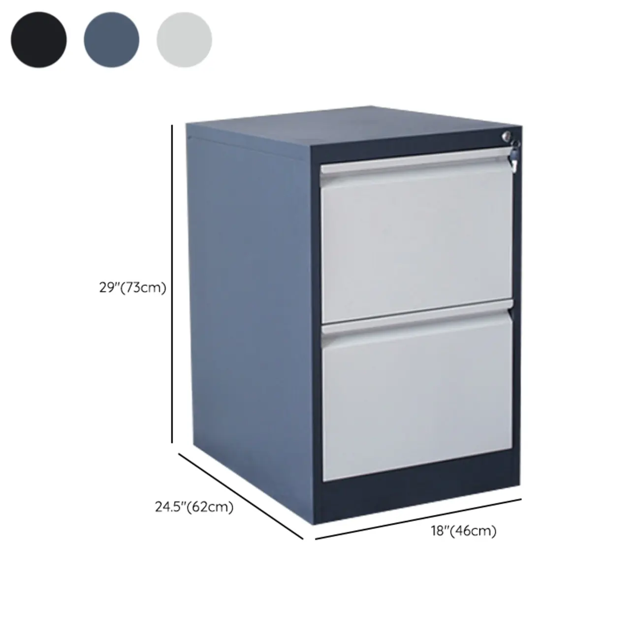 Modern Metal Vertical Filing Cabinet with Key Lock for Office Image - 27 | homeyfad