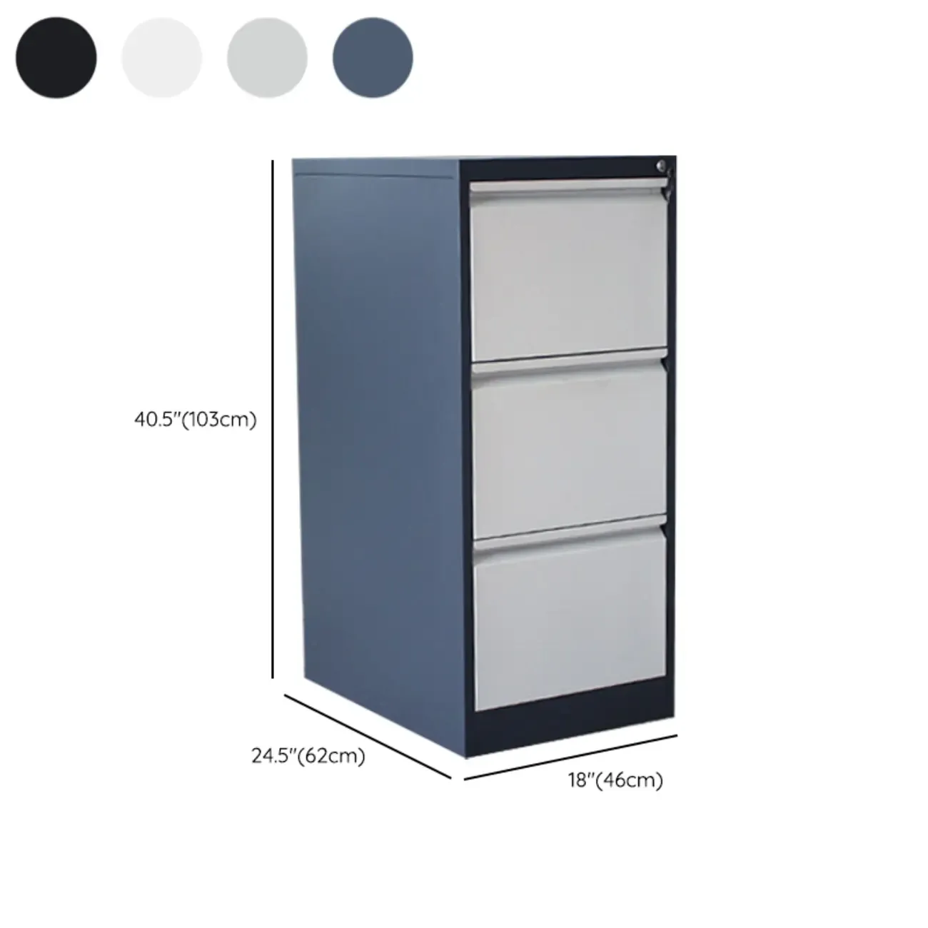 Modern Metal Vertical Filing Cabinet with Key Lock for Office Image - 28
