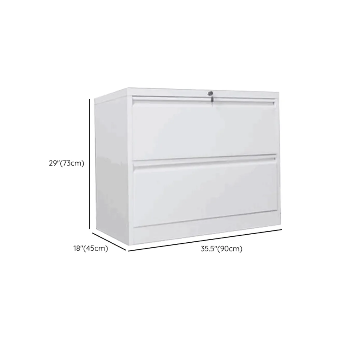 Modern Metal Vertical Filing Cabinet with Key Lock for Office Image - 30