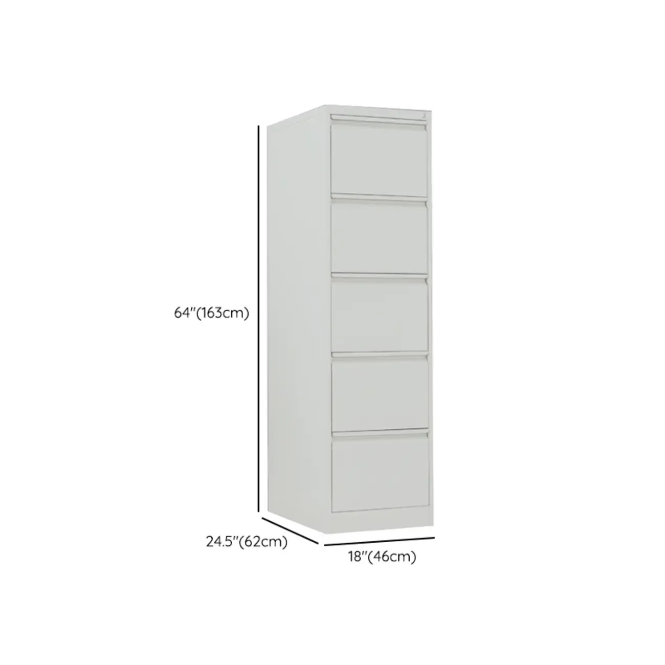 Modern Metal Vertical Filing Cabinet with Key Lock for Office Image - 31
