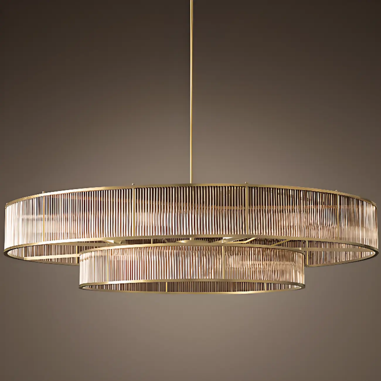 Glamorous Circle 2 Tiers Crystal Chandelier Image - 4 | homeyfad