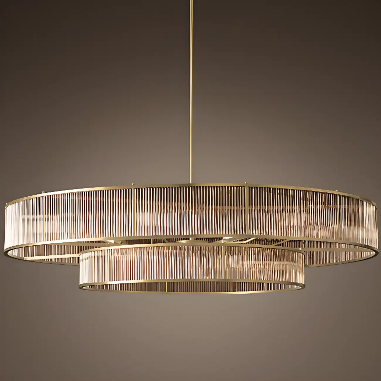 Glamorous Circle 2 Tiers Crystal Chandelier Image - 4