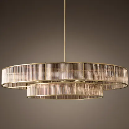 Glamorous Circle 2 Tiers Crystal Chandelier Image - 4