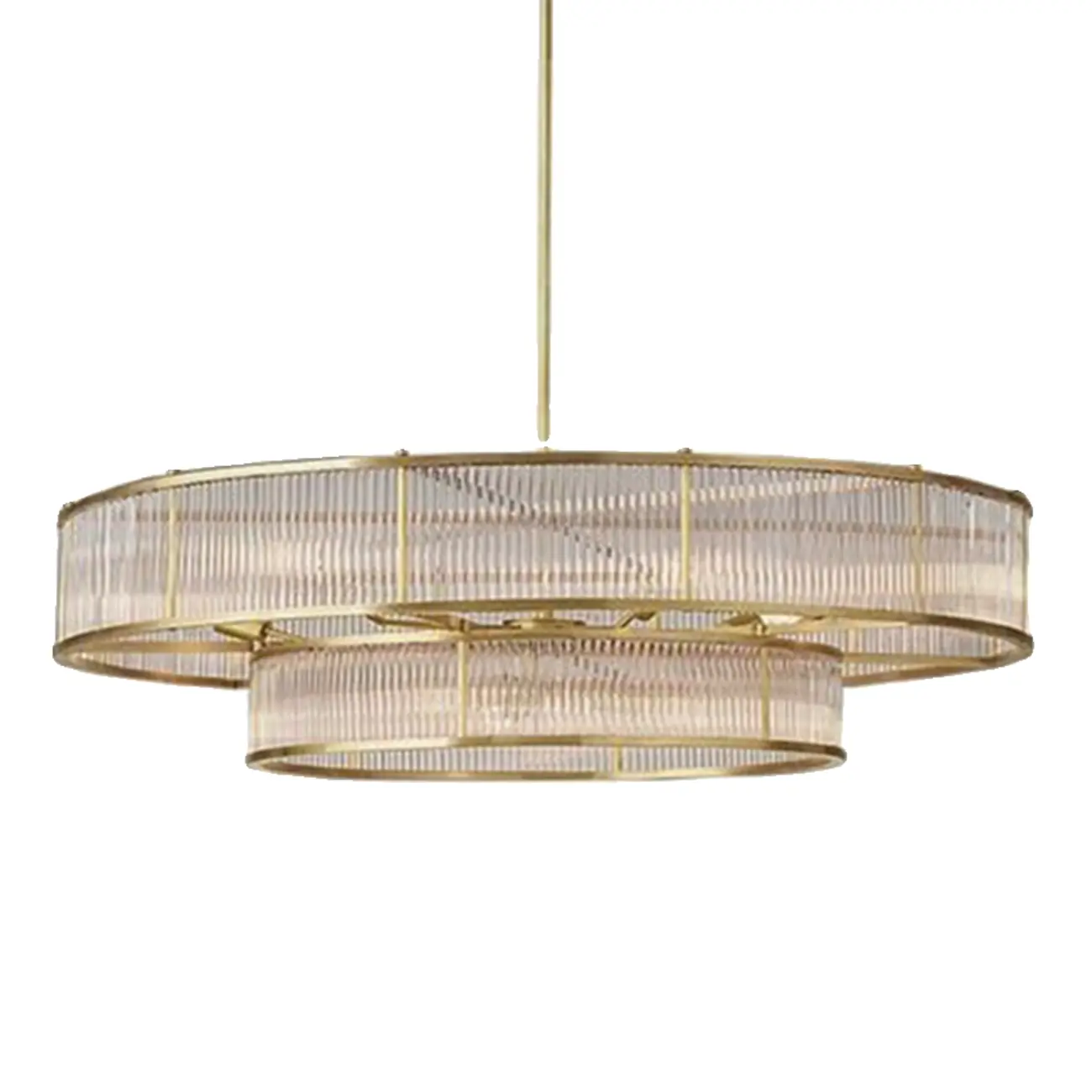 Glamorous Circle 2 Tiers Crystal Chandelier Image - 5 | homeyfad