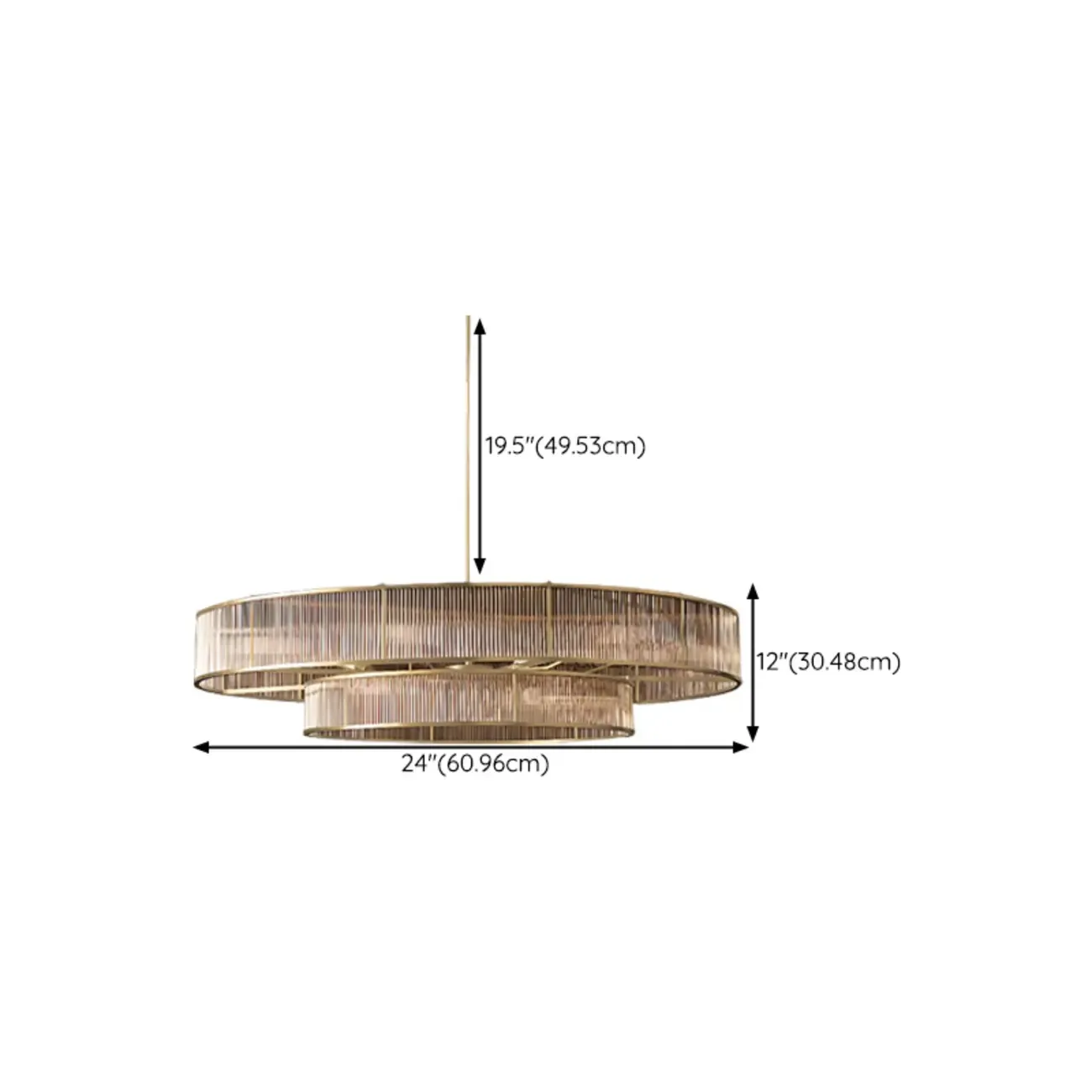 Glamorous Circle 2 Tiers Crystal Chandelier Image - 10