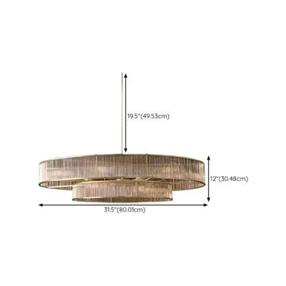 Glamorous Circle 2 Tiers Crystal Chandelier Image - 11