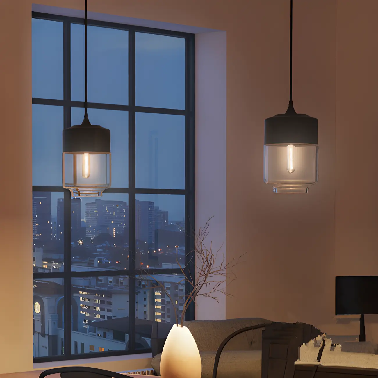 Modern Industrial Glass Pendant Light for Kitchen or Dining Image - 2 | homeyfad