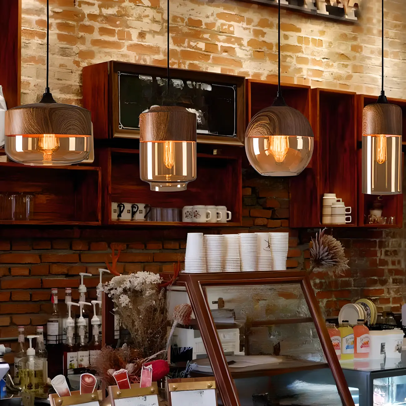 Modern Industrial Glass Pendant Light for Kitchen or Dining Image - 3 | homeyfad