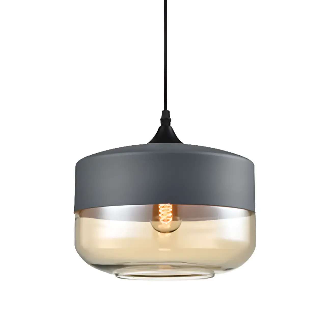 Modern Industrial Glass Pendant Light for Kitchen or Dining Image - 12