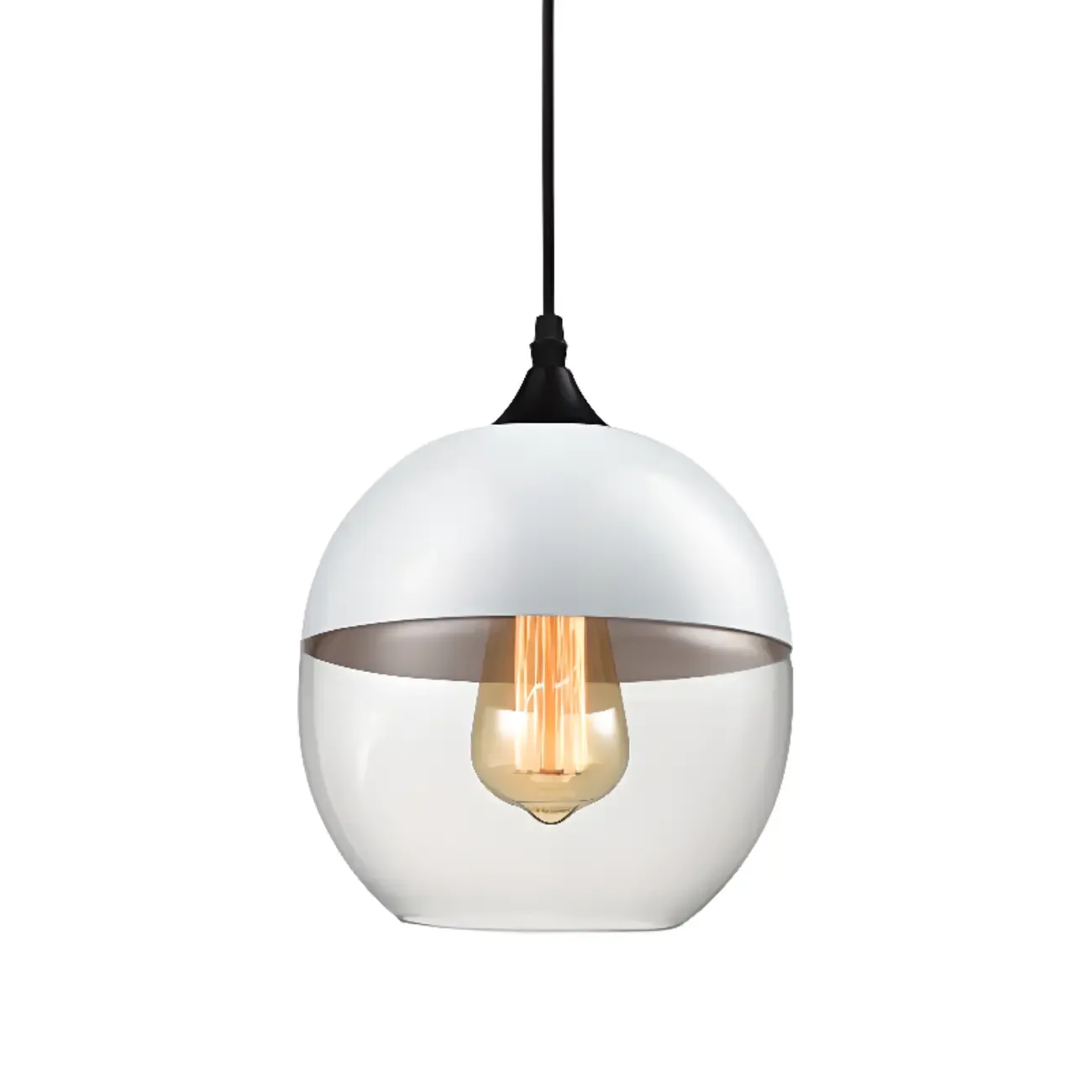 Modern Industrial Glass Pendant Light for Kitchen or Dining Image - 14