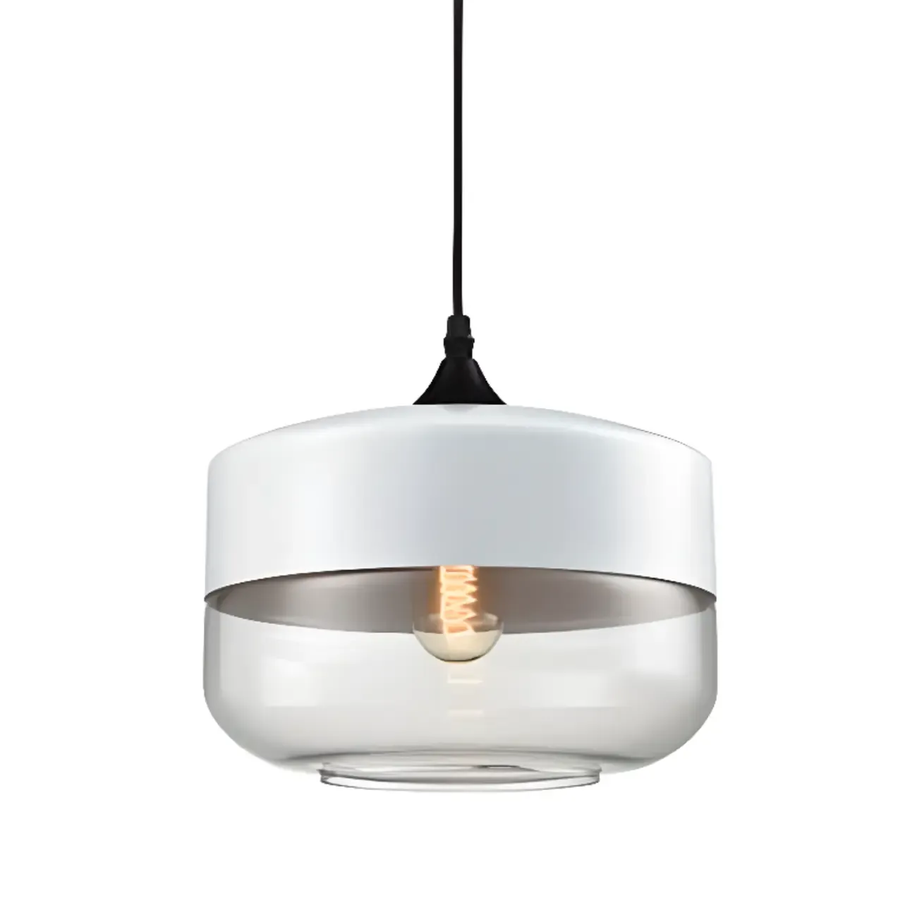 Modern Industrial Glass Pendant Light for Kitchen or Dining Image - 16