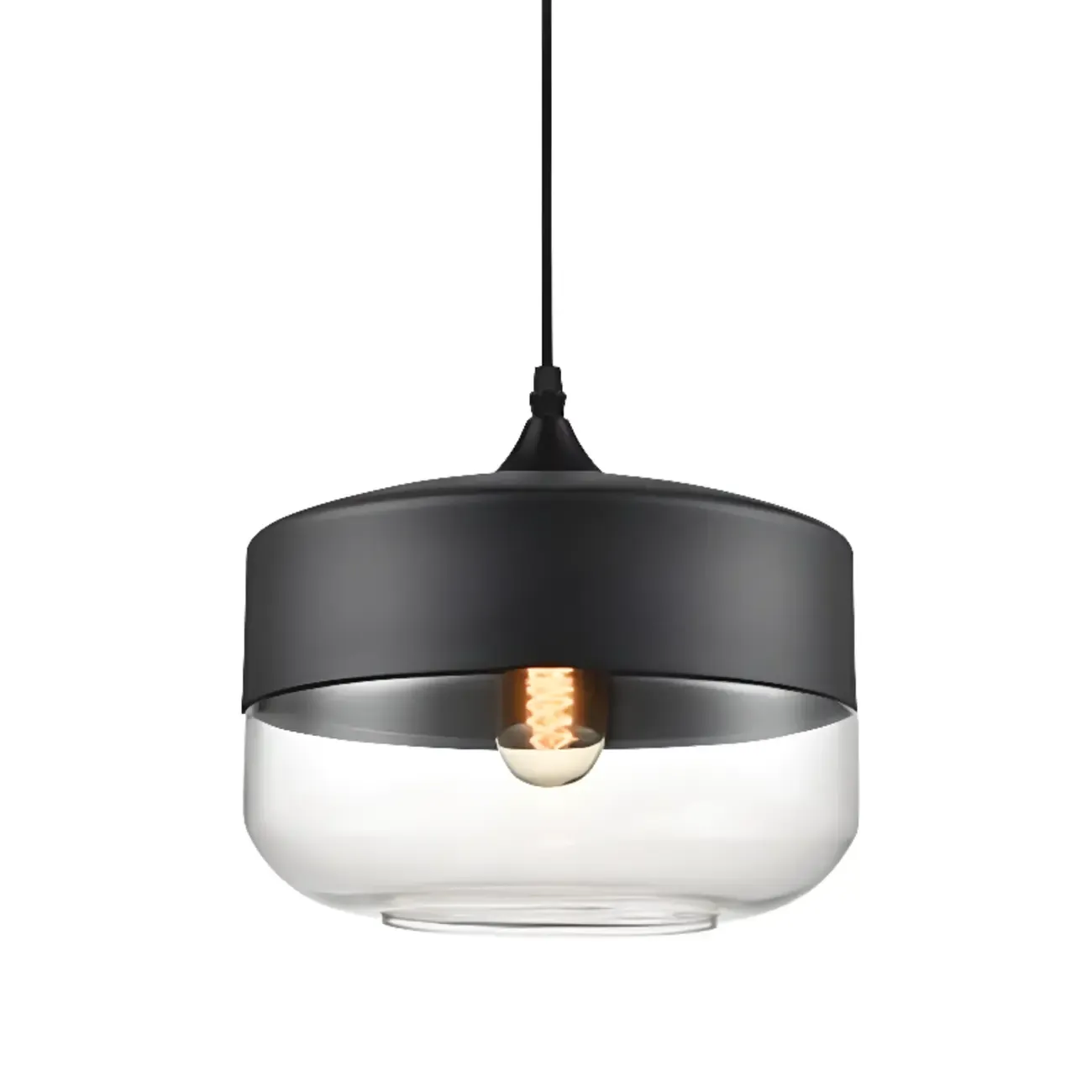 Modern Industrial Glass Pendant Light for Kitchen or Dining Image - 20
