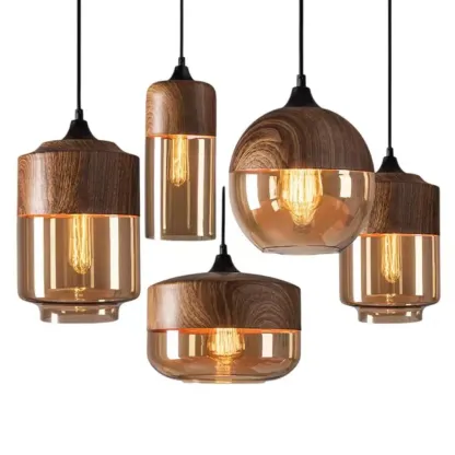 Modern Industrial Glass Pendant Light for Kitchen or Dining Image - 21