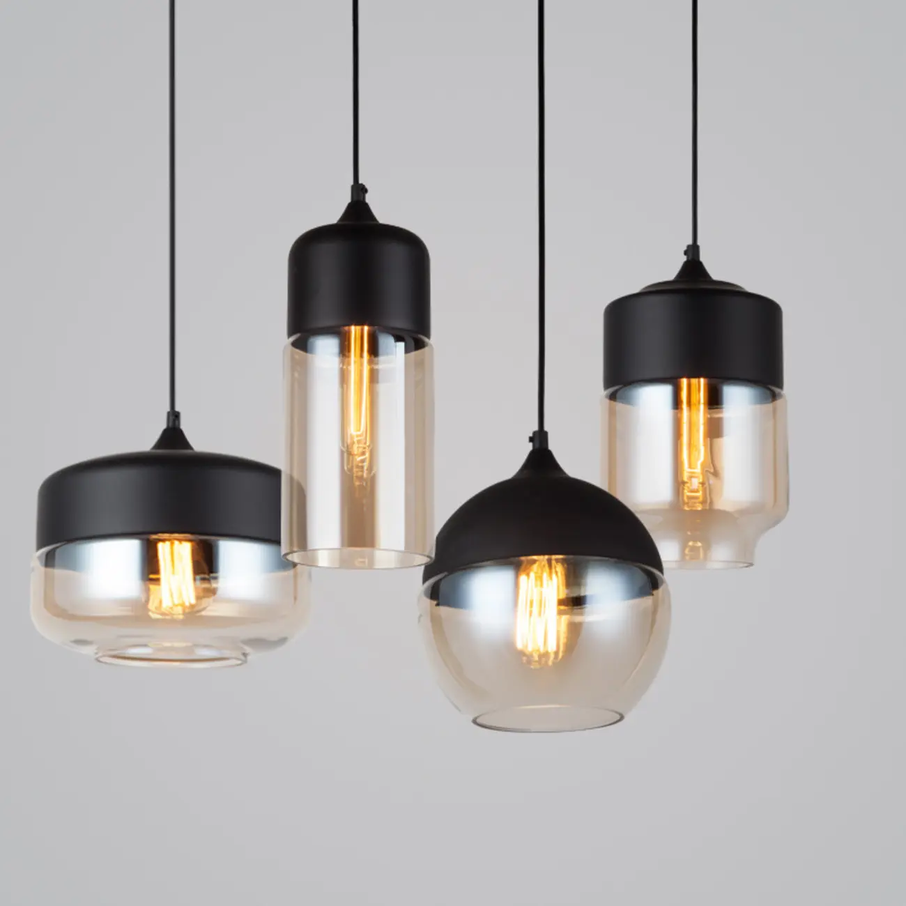 Modern Industrial Glass Pendant Light for Kitchen or Dining Image - 23 | homeyfad