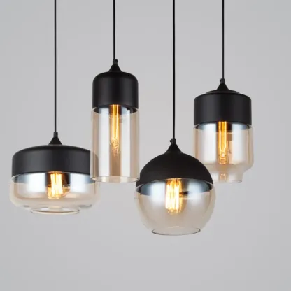 Modern Industrial Glass Pendant Light for Kitchen or Dining Image - 23
