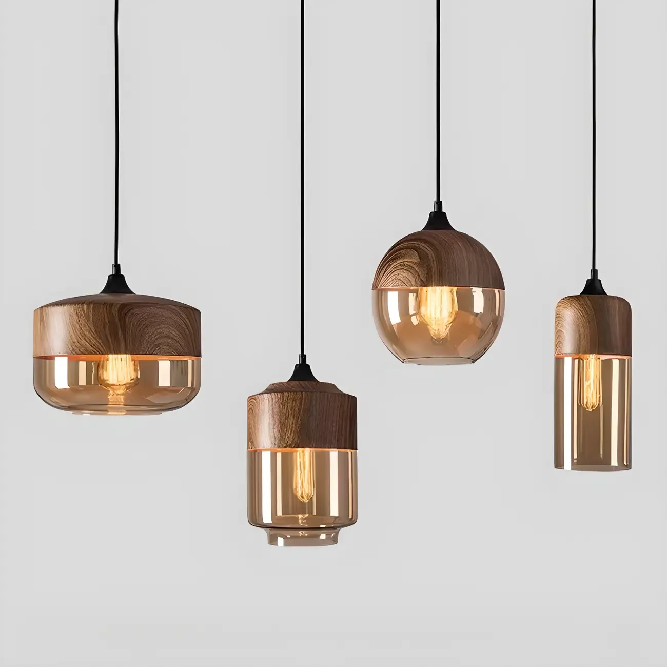 Modern Industrial Glass Pendant Light for Kitchen or Dining Image - 24