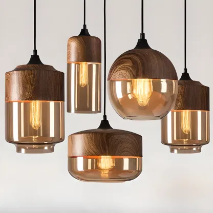 Modern Industrial Glass Pendant Light for Kitchen or Dining Image - 25