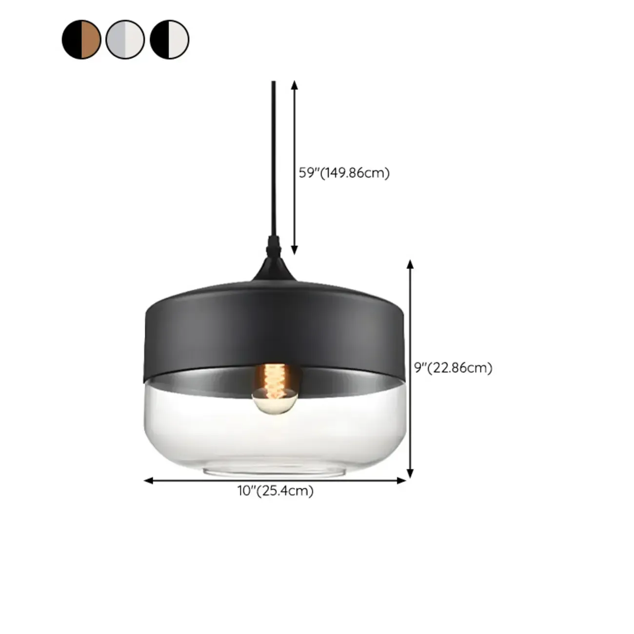 Modern Industrial Glass Pendant Light for Kitchen or Dining Image - 35