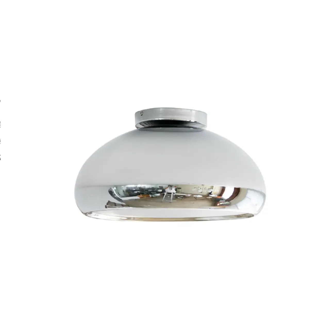 Modern Silver Round Semi Flush Ceiling Light Image - 5