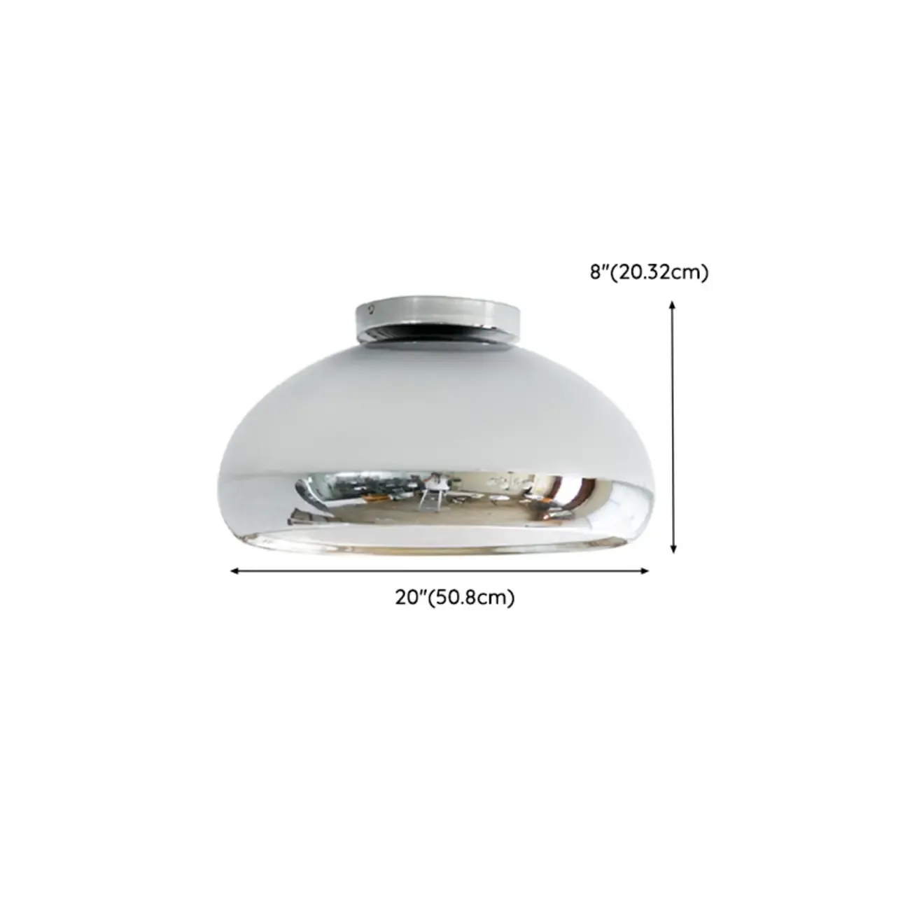 Modern Silver Round Semi Flush Ceiling Light Image - 10