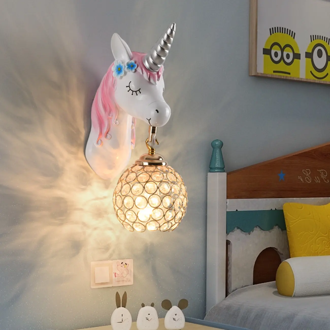 Modern Unicorn Resin Wall Light for Kids Room Image - 1 | homeyfad