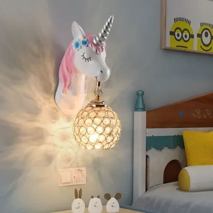 Modern Unicorn Resin Wall Light for Kids Room Image - 1