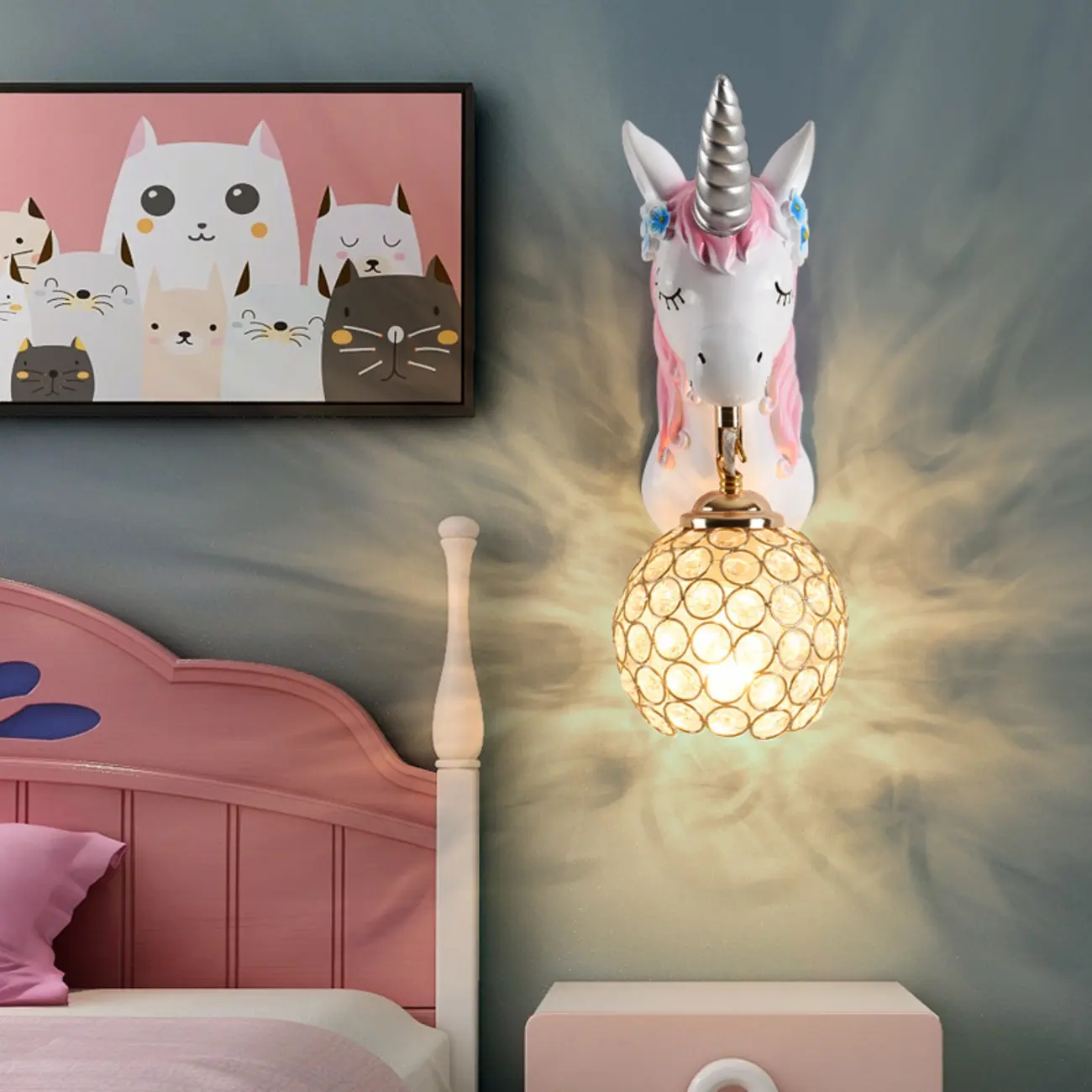 Modern Unicorn Resin Wall Light for Kids Room Image - 5 | homeyfad