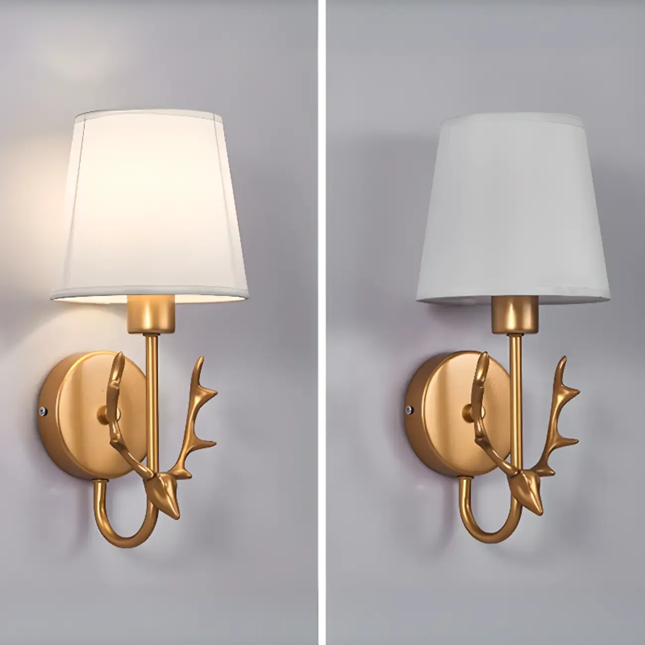 Modern Metal Wall Sconce with Fabric Shade for Bedroom Image - 4