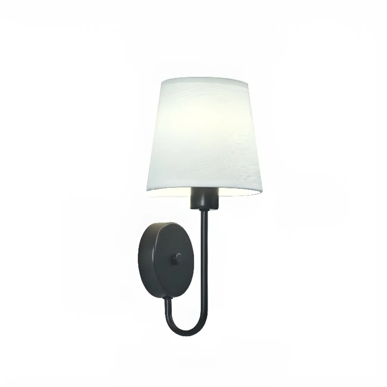 Modern Metal Wall Sconce with Fabric Shade for Bedroom Image - 8