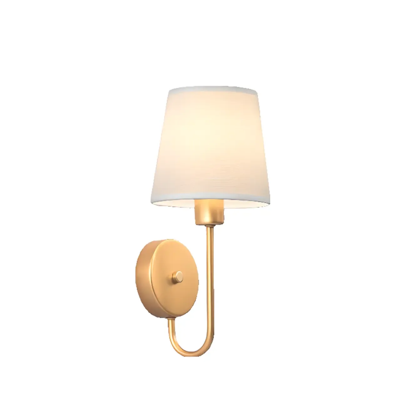 Modern Metal Wall Sconce with Fabric Shade for Bedroom Image - 9