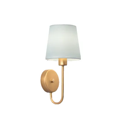Modern Metal Wall Sconce with Fabric Shade for Bedroom Image - 12