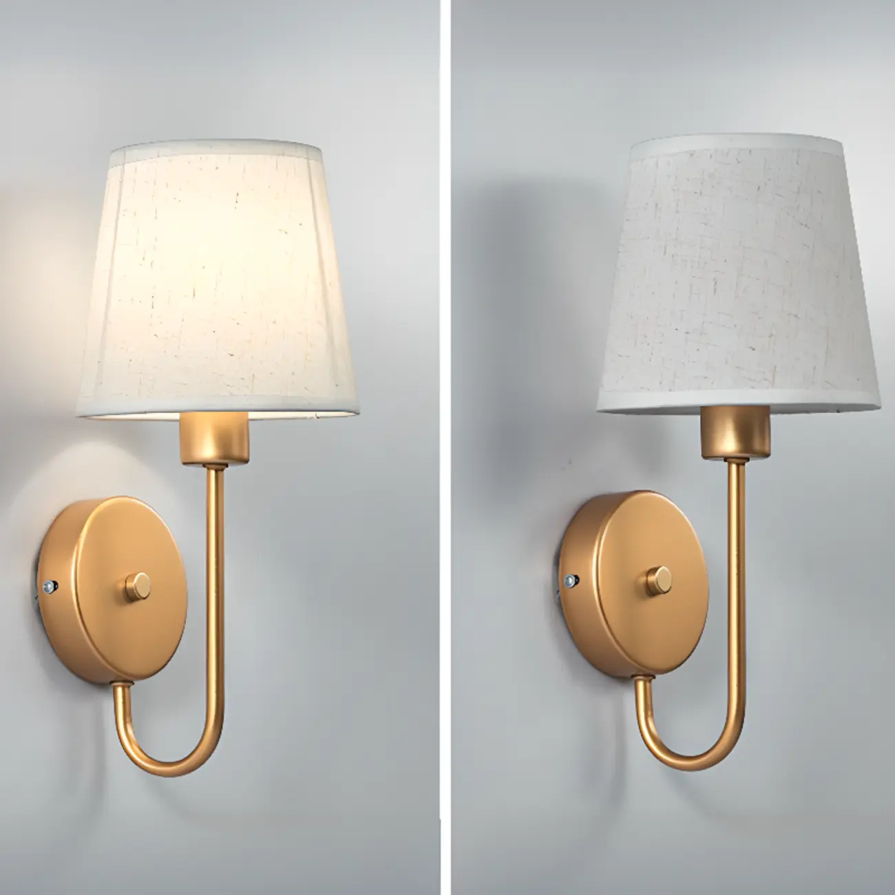 Modern Metal Wall Sconce with Fabric Shade for Bedroom Image - 21 | homeyfad