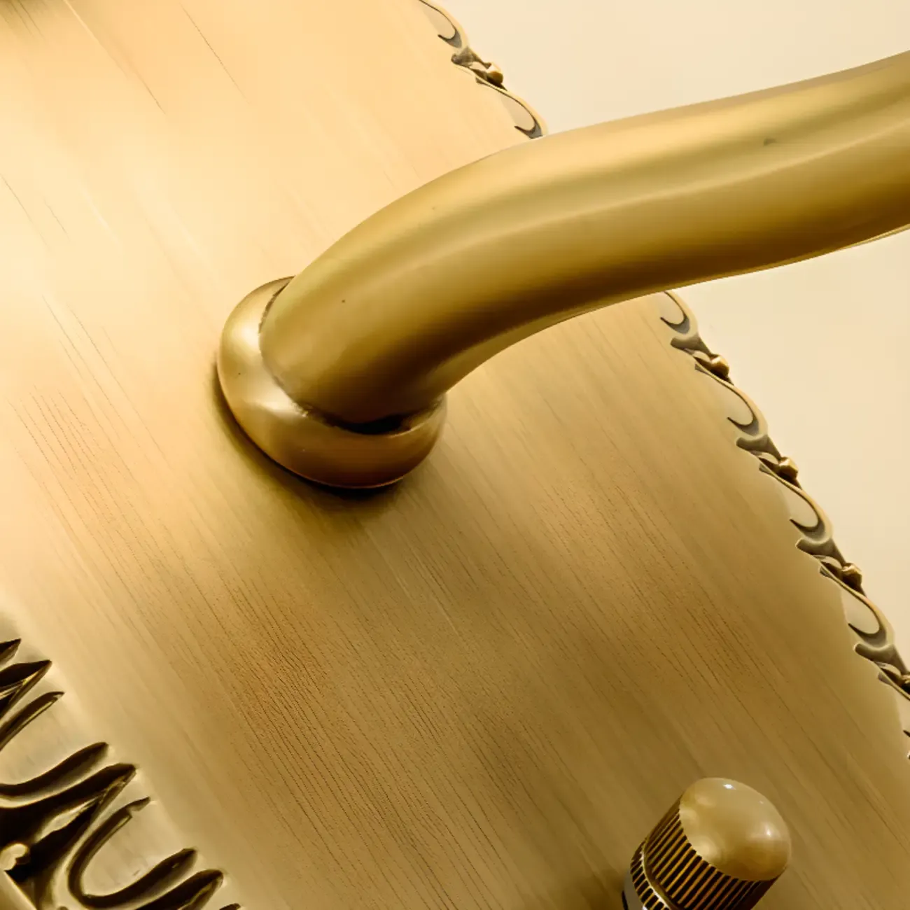 Vintage Gold Wall Light with Opalescent Glass Shade Image - 9