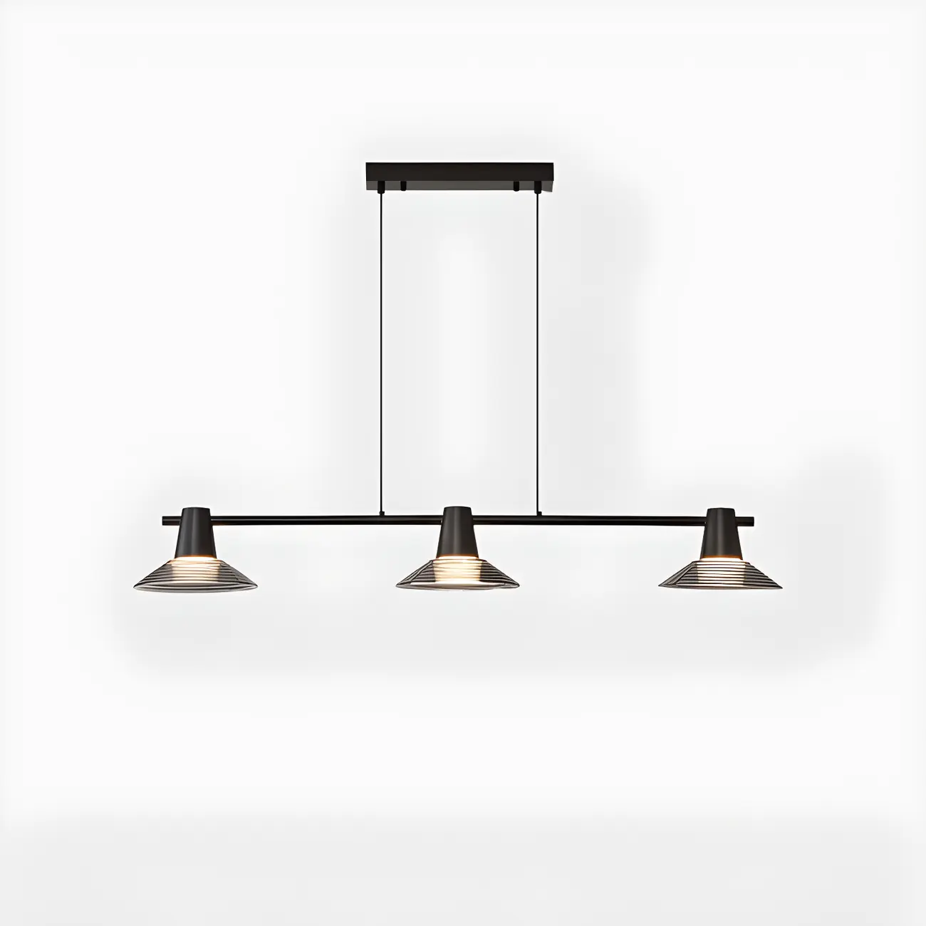 Modern Black Cone Glass Adjustable Island Light for Kitchen Area Image - 5 | homeyfad