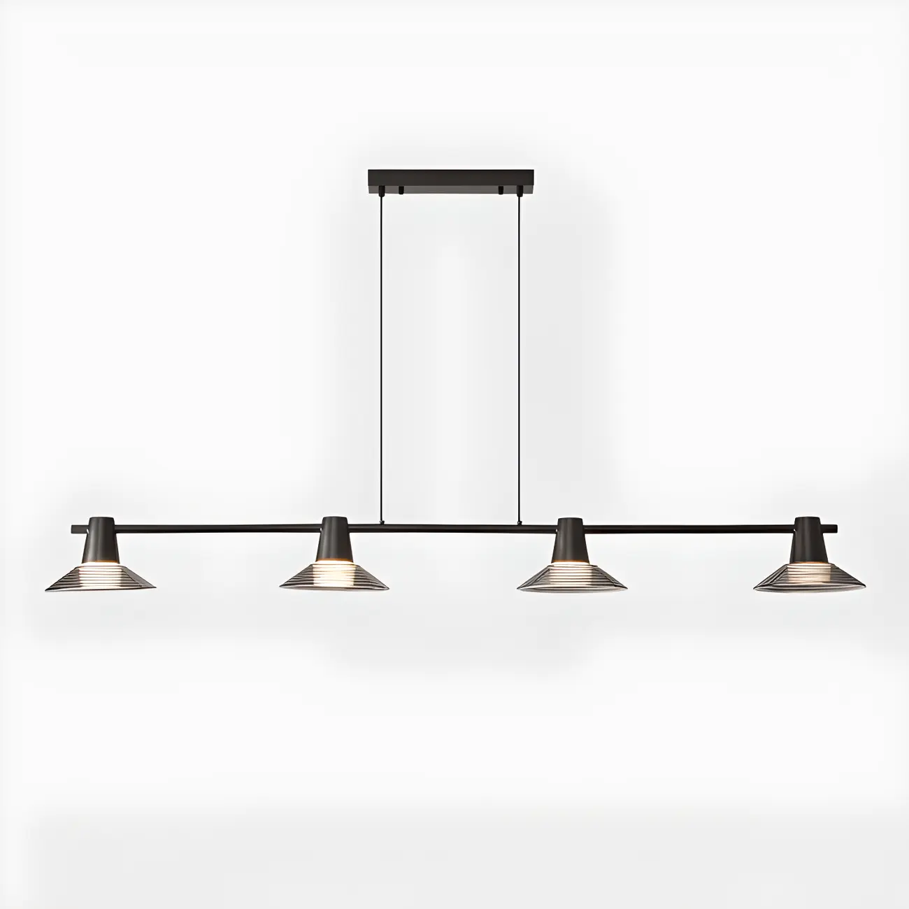 Modern Black Cone Glass Adjustable Island Light for Kitchen Area Image - 6 | homeyfad