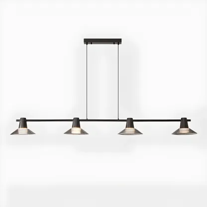 Modern Black Cone Glass Adjustable Island Light for Kitchen Area Image - 6