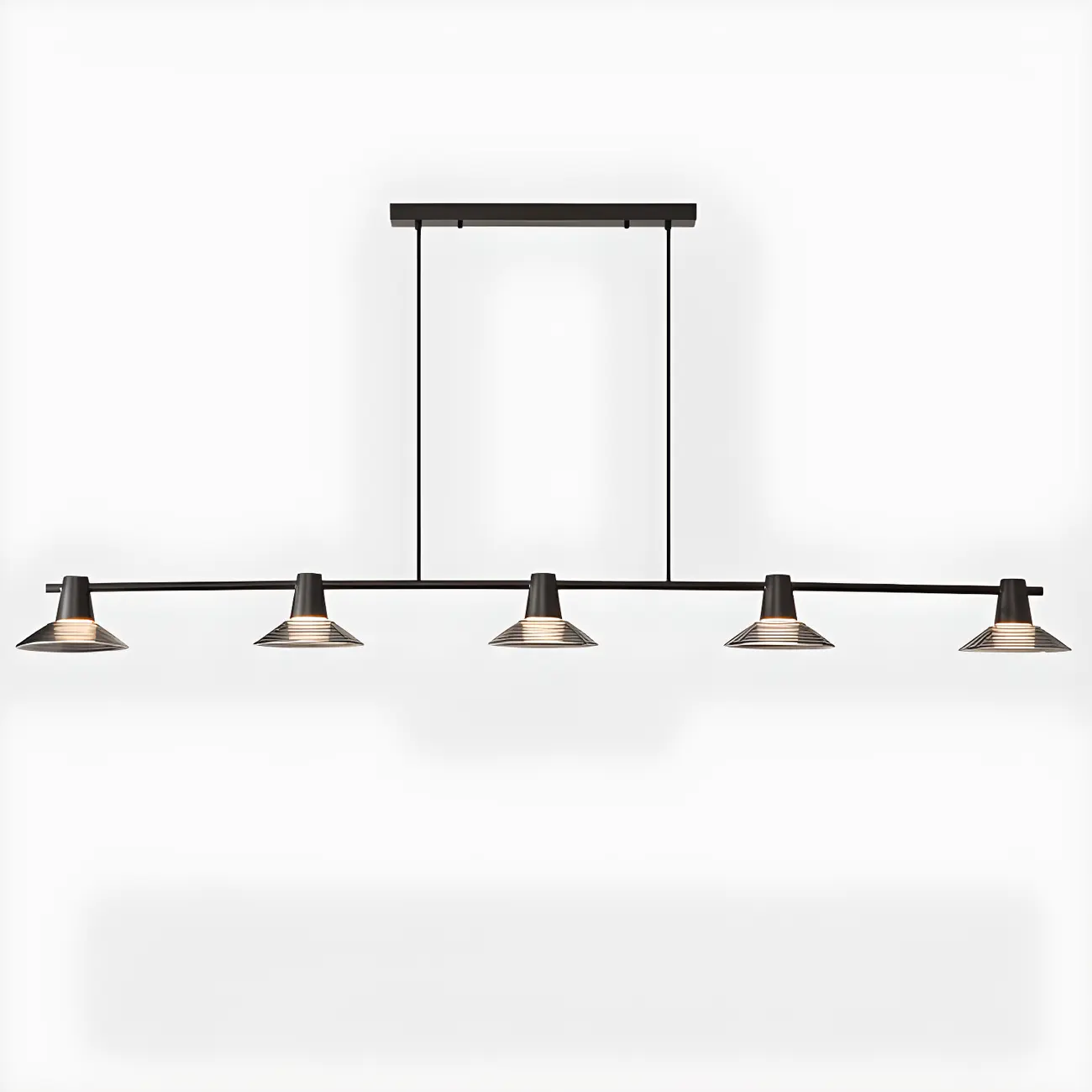 Modern Black Cone Glass Adjustable Island Light for Kitchen Area Image - 7 | homeyfad