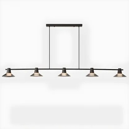 Modern Black Cone Glass Adjustable Island Light for Kitchen Area Image - 7