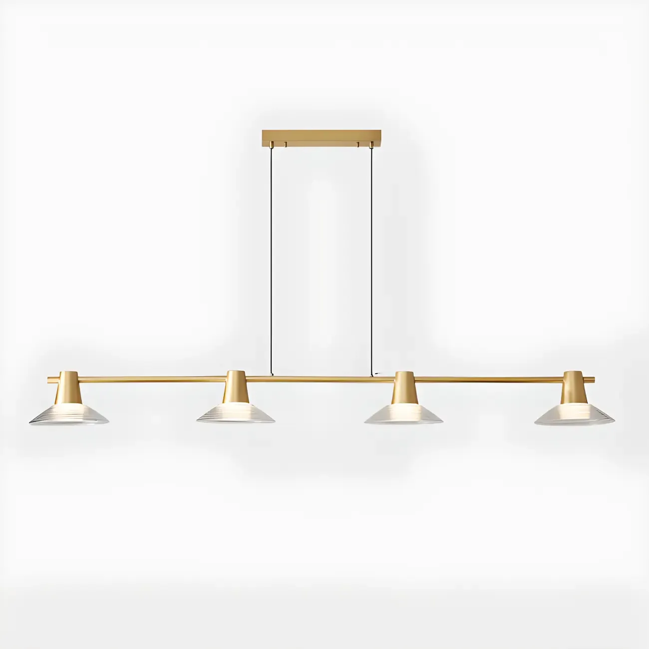 Modern Black Cone Glass Adjustable Island Light for Kitchen Area Image - 9