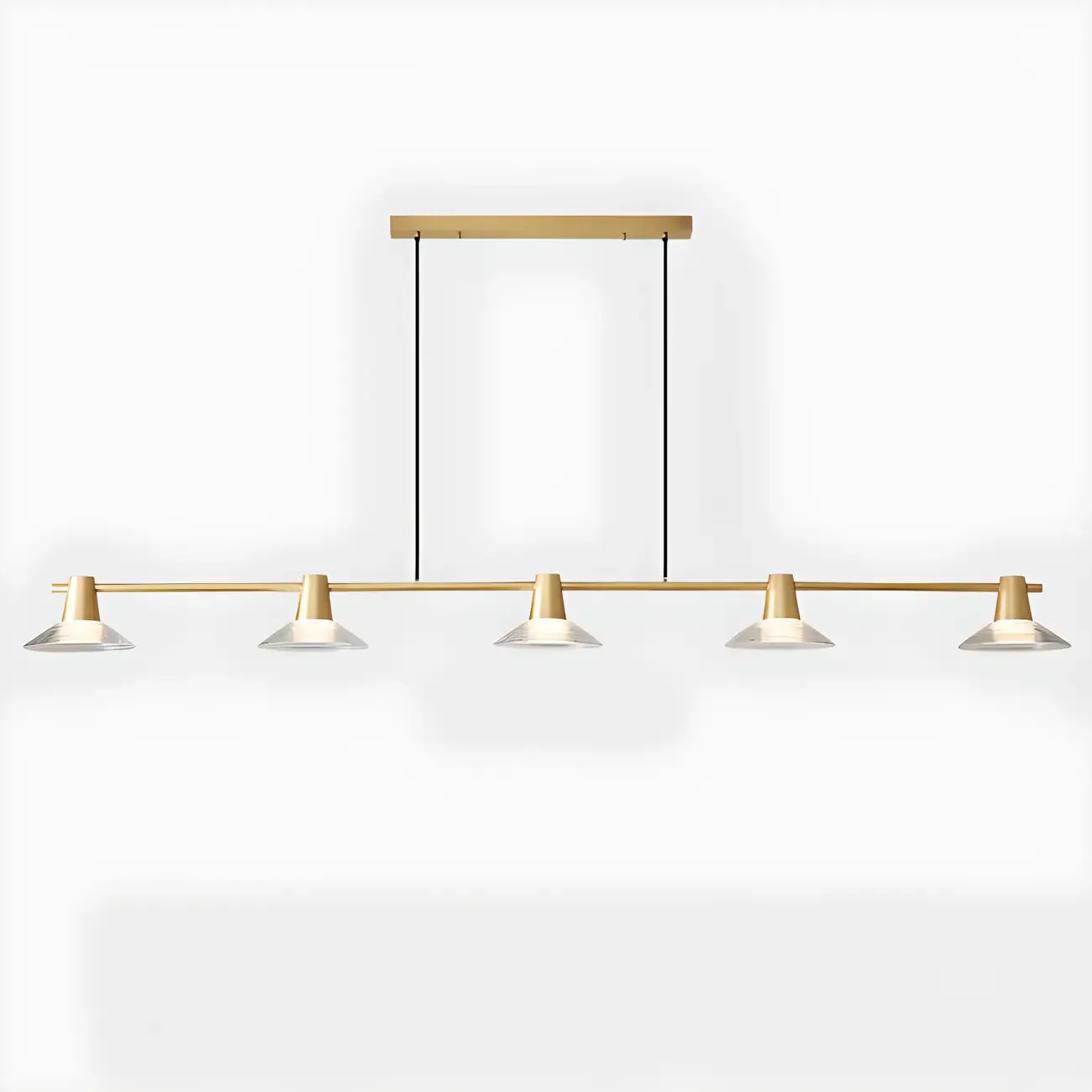 Modern Black Cone Glass Adjustable Island Light for Kitchen Area Image - 10