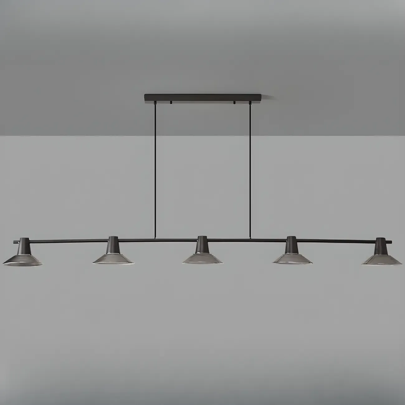 Modern Black Cone Glass Adjustable Island Light for Kitchen Area Image - 11